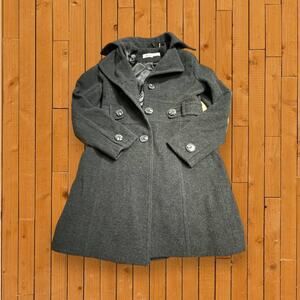 Kenneth Cole New York Space Gray Wool Blend Winter Pea Coat Size 8